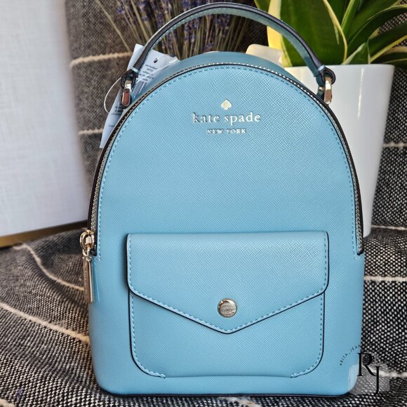 #10 Kate Spade Schuyler Mini Backpack and Wristlet – Smoky Blue - Picture 5 of 16
